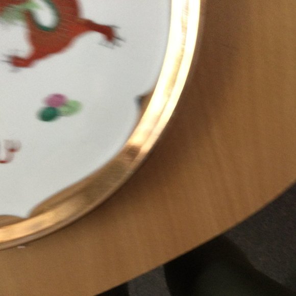 Vintage Chinese porcelain tea tray plate dragon phoenix double happiness 10" - Picture 4 of 6